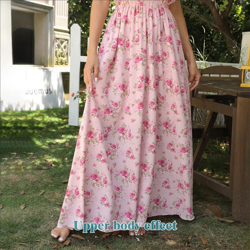 Stylish women's printed polyester dress in green, perfect for casual and formal occasions