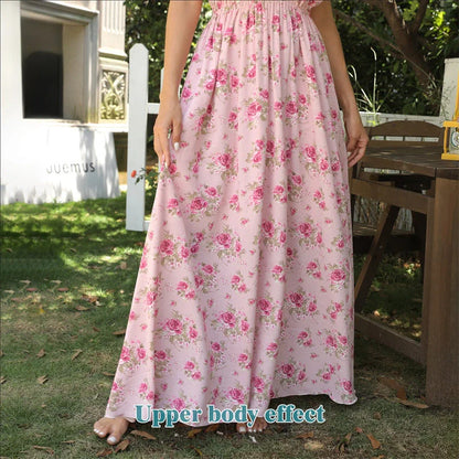 Stylish women's printed polyester dress in green, perfect for casual and formal occasions