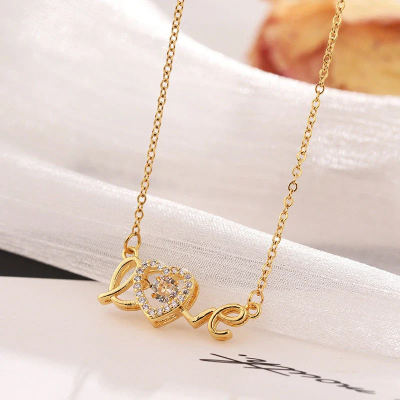 Elegant titanium steel necklace with a unique and fashionable design, perfect for Valentine's Day gift