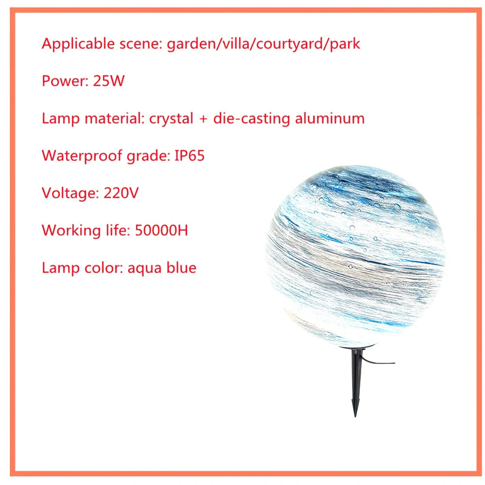 Solar-powered garden lamp in coffee colour with die-cast aluminium and crystal construction, 30cm height