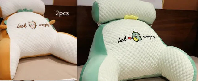Reading lumbar support cushion in 60x40cm and 70x50cm sizes with embroidery design