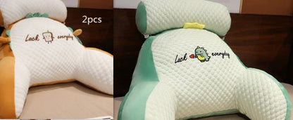 Adjustable ergonomic reading pillow with breathable fabric and detachable cover for comfortable support and easy cleaning
