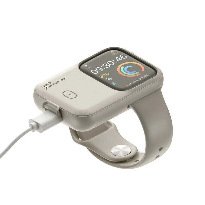 Apple Watch portable wireless charging case power bank with silicone protective sleeve