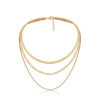 Geometric Snake Bones Chain Necklace - Stylish and Edgy Accessory with Alloy Chain and Striking Snake Bone Pendants