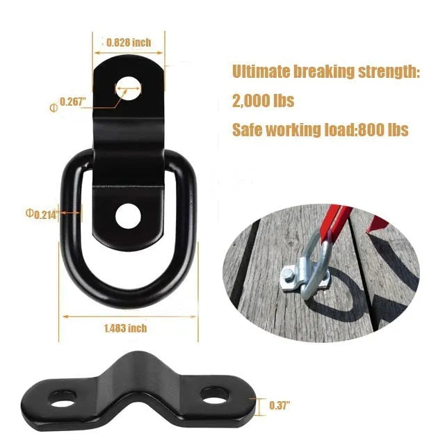 Truck floor hook galvanised pull ring accessory carbon steel black floor-mounted tie-down point cargo securing anchor for lorries and vans