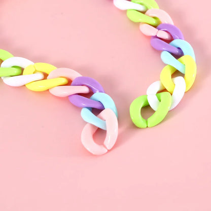Adjustable plastic pet collar in macaron colours with chain design for cats dogs rabbits
