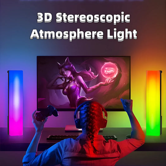 3D RGB light pick-up table top ambiance lamp with colourful voice-activated rhythm lighting