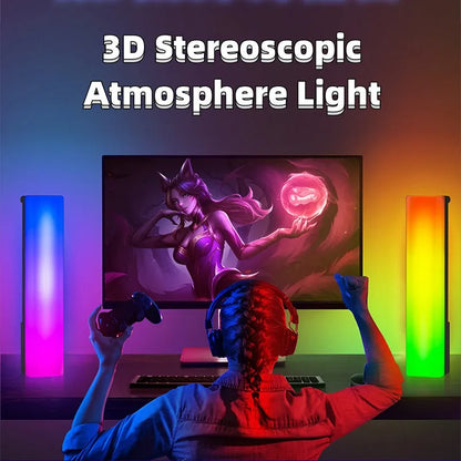 3D RGB Light Pick-up Table Top Ambiance Lamp with voice-activated rhythm lighting in black or white shell