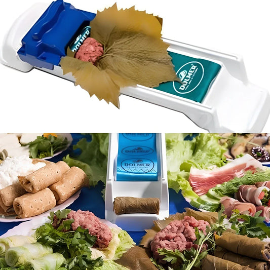 Home sushi machine measuring 37.3cm for creating vegetable and meat rolls with push mechanism