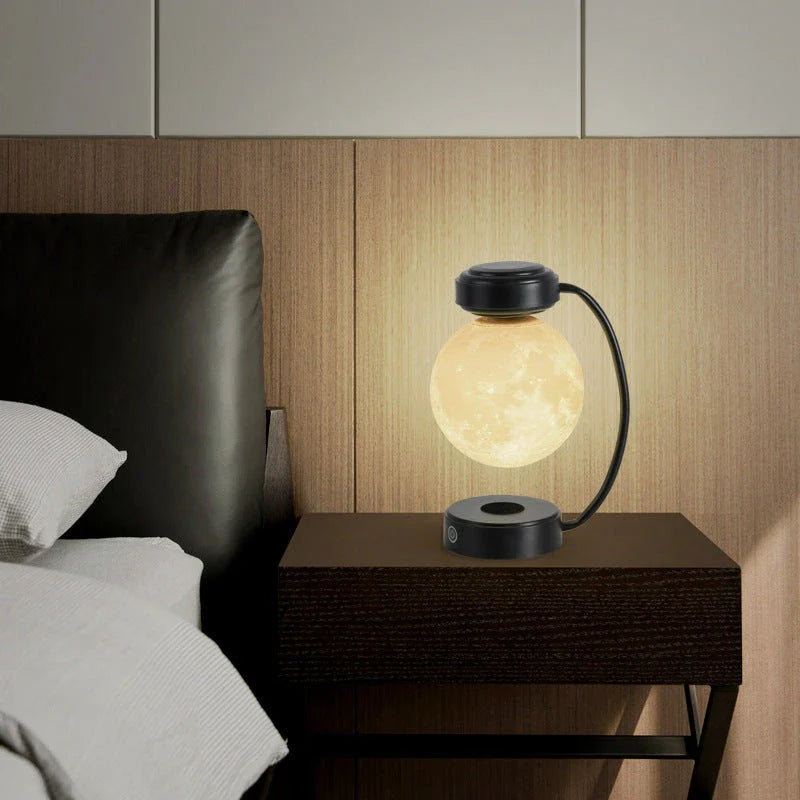 Magnetic Levitating Moon Lamp with Floating Ball, Trichromatic Lighting, and Wireless Design for Mesmerizing Home and Office Decor