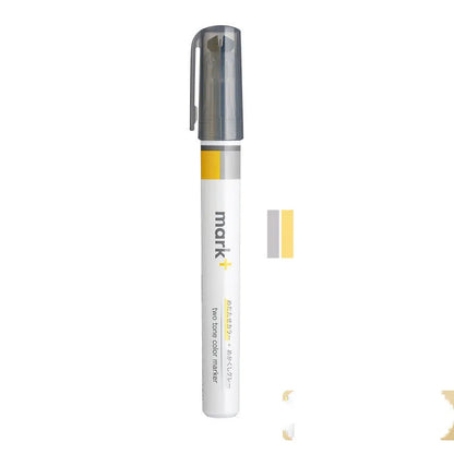 Mark+ series fibre-tip highlighter marker pen in six colours showing 15mmx131mm size