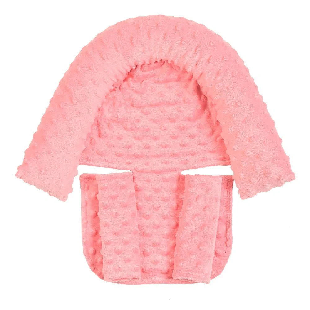 Baby car safety head support pillow and seat belt covers in various colors