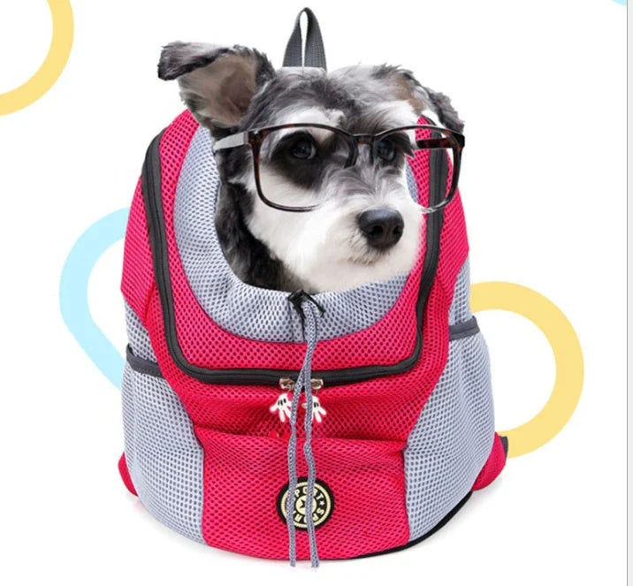 Versatile pet carrier backpack with breathable mesh and Oxford fabric construction, accommodating pets up to 26 lbs for travel and outdoor adventures.