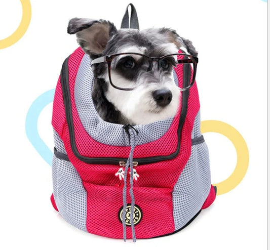 Versatile pet carrier backpack with breathable mesh and Oxford fabric construction, accommodating pets up to 26 lbs for travel and outdoor adventures.