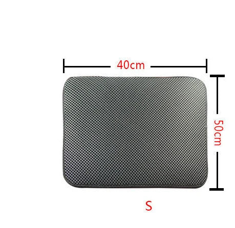 Versatile cat litter mat in different sizes and colors, featuring a dual-layer design to trap litter and protect floors