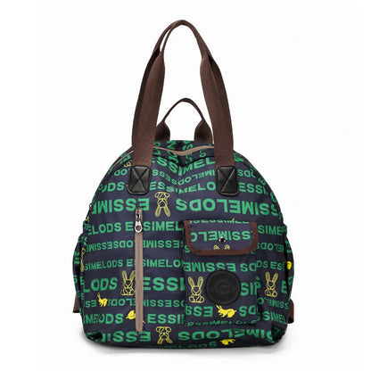 Outdoor backpack showing sandwich pocket design with 48cm height dimensions and nylon construction