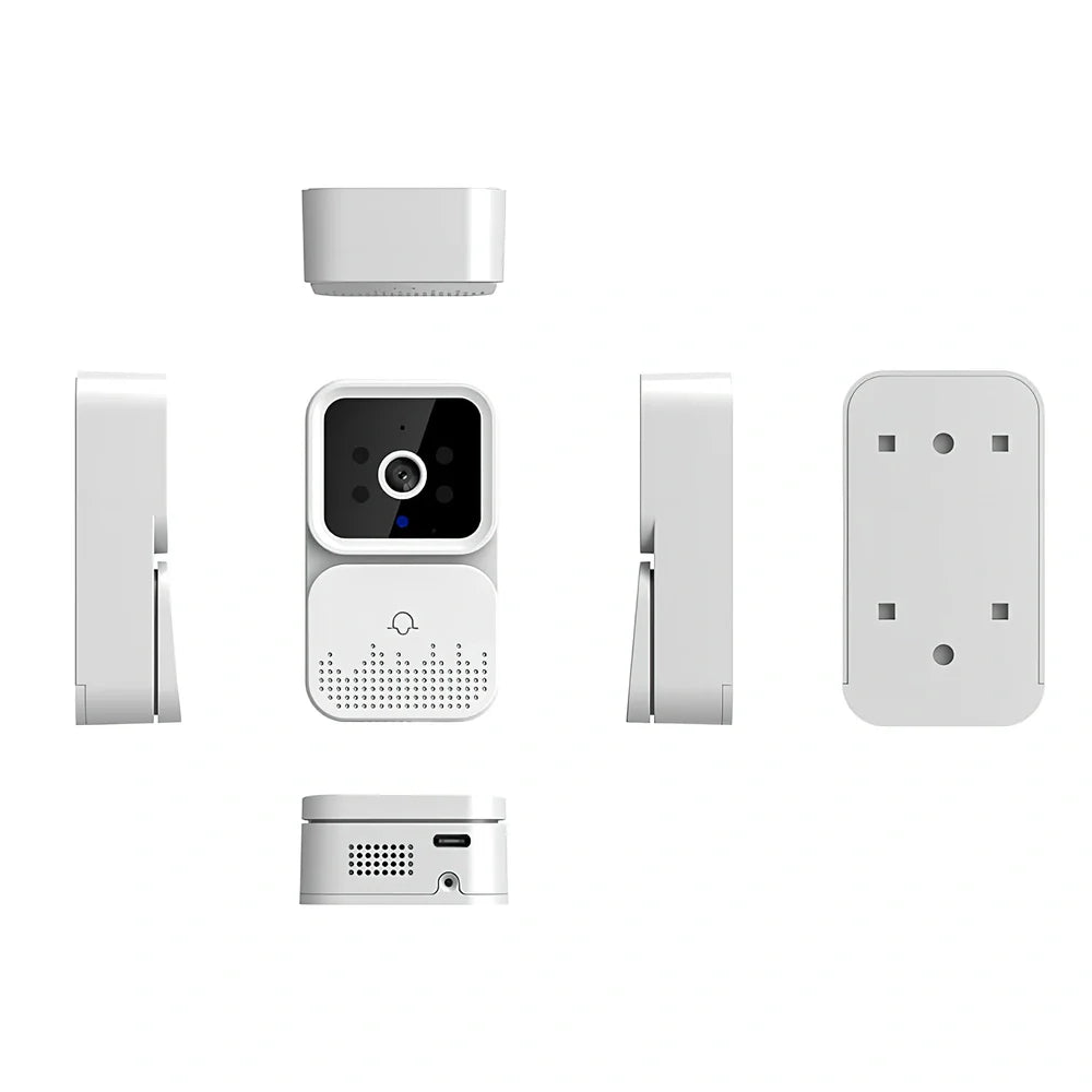 White X6 wireless video doorbell with infrared night vision camera and mobile app connectivity