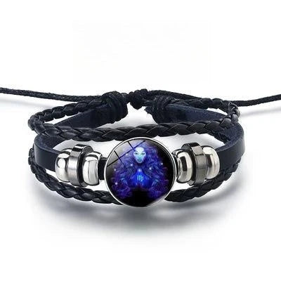Luminous zodiac bracelet with glow-in-the-dark astrological symbols for stylish nightlight fashion