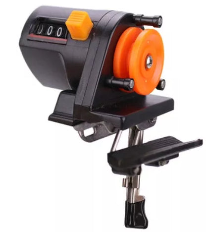 Black portable fishing line counter with depth finder up to 999 meters