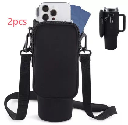 Slok Water Bottle Carrier Bag for 40oz tumblers with adjustable strap and storage pockets