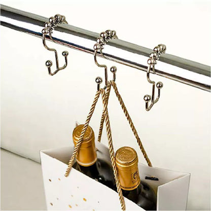 Stainless Steel Mountain-shaped Ball Curtain Hook in black, nickel, sand nickel, bronze, gold, and chrome finishes