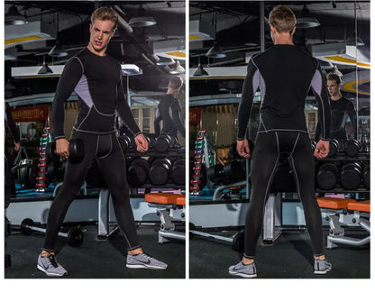 Men's thermal underwear set in black, ideal for winter warmth