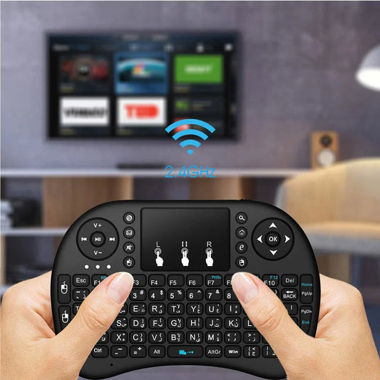 Wireless Smart Keyboard with larger touchpad, dual mouse buttons, and compact design for versatile device control