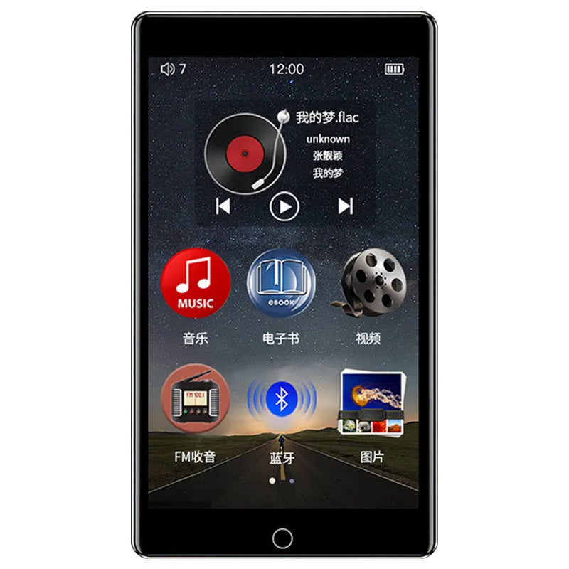 Ruizu H1 8GB MP3 MP4 Player with 4.0 Inch Touch Screen, Bluetooth Music Function, Digital Companion, FM Radio, E-Book Reader, Video Playback in Black Slim Design