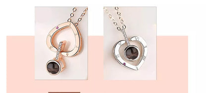 Subloom Heart 100 I Love You silver necklace with heart-shaped pendant