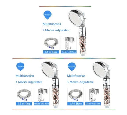 Household Negative Ion Pressurized Shower Head with adjustable modes and water-saving feature