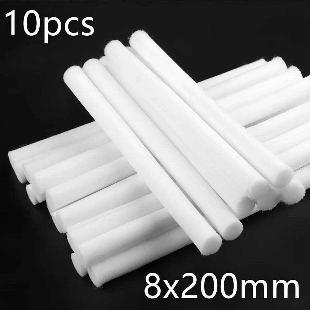 Pack of 7.5x125mm acetate fibre cotton swabs for humidifier wicks, trimmable length for stable fog output