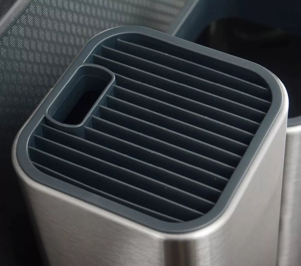 Large capacity multifunctional kitchen tool holder in black and white with detachable base