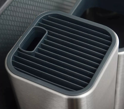 Large capacity multifunctional kitchen tool holder in black and white with detachable base