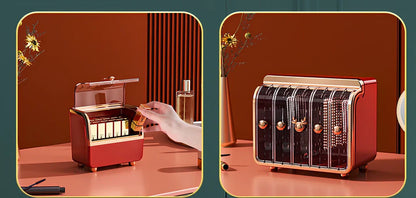 Light luxury plastic storage drawer in green for cosmetics, 25cm x 15cm with divided compartments for brushes and lipsticks