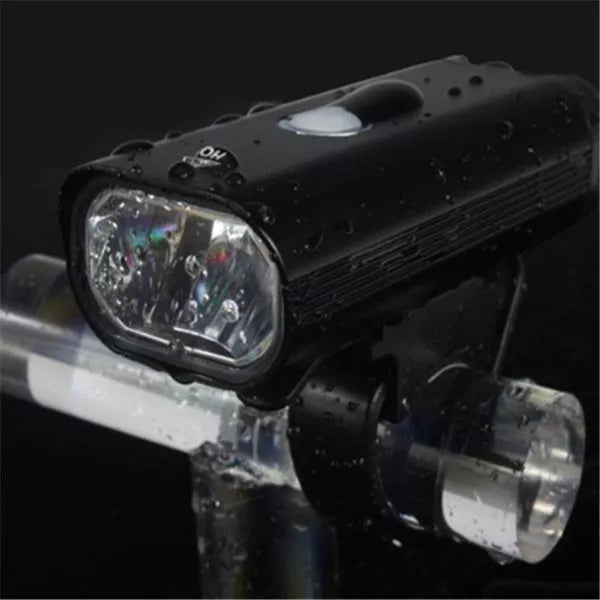 Black bicycle light with over-discharge protection for night cycling safety