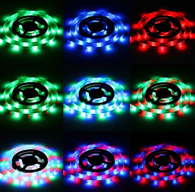 5m flexible LED strip light with 60 LEDs per metre, waterproof coating and adhesive backing
