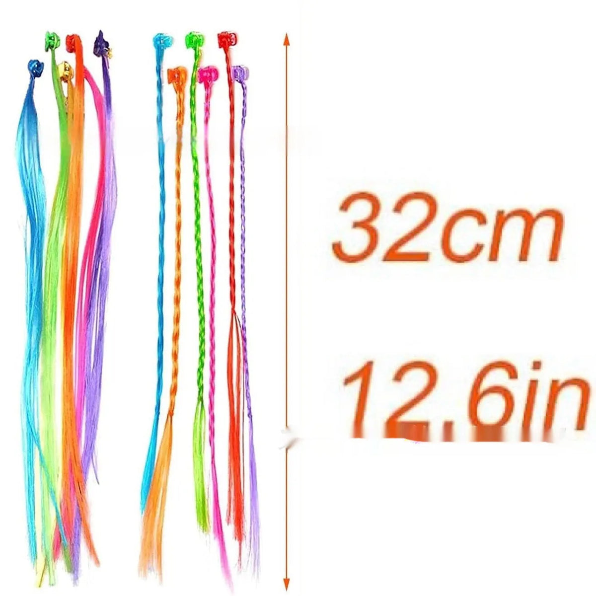 Colourful braided bow hair barrettes for children, 12-card pack with rainbow and macaron colour options