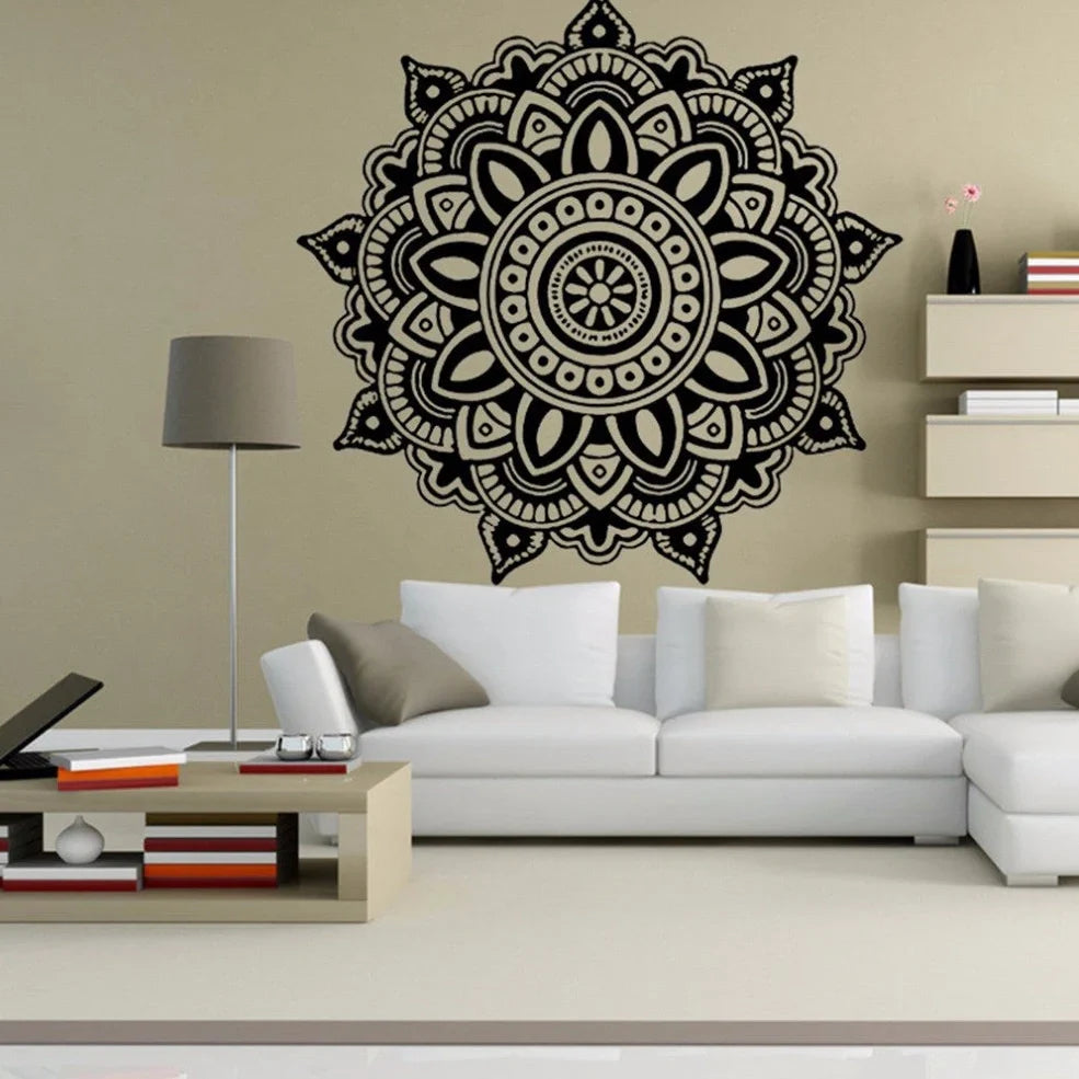 57x57cm black waterproof PVC wall sticker showing square format and peel-and-stick backing