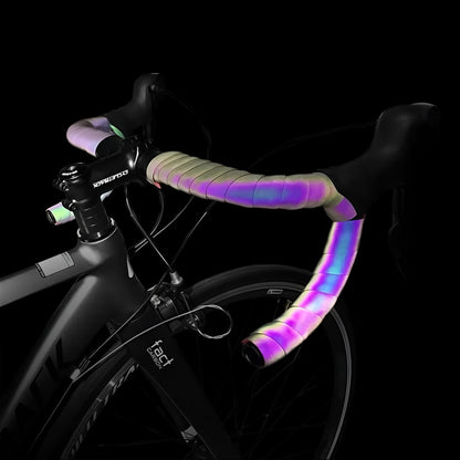 Reflective handlebar tape roll 2150mm x 30mm x 2.8mm in PU EVA MicroTex with rainbow reflective finish