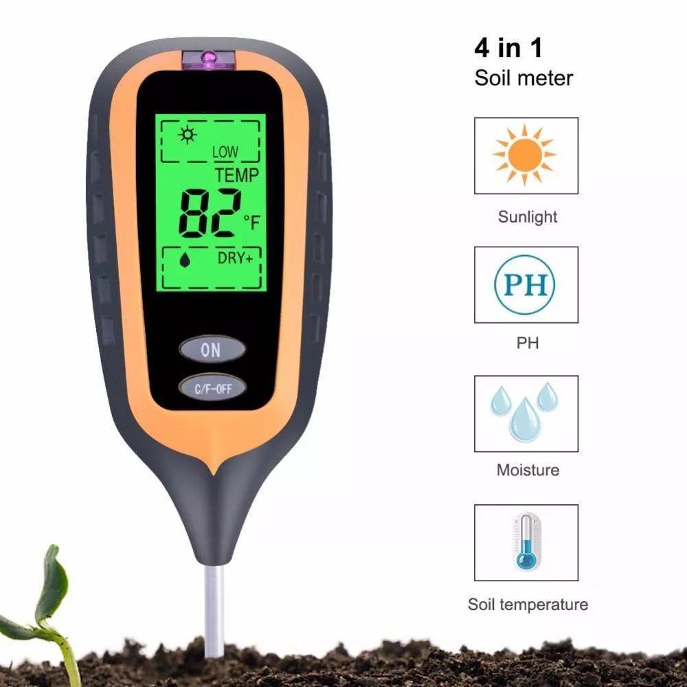Carbon fiber soil pH tester for accurate garden and farm soil measurements