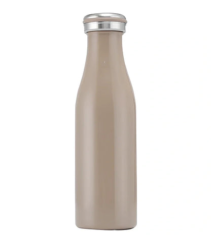 Milk vacuum water bottle in blue, 350ml size with 304 stainless steel insulation and silicone seal, 17cm tall