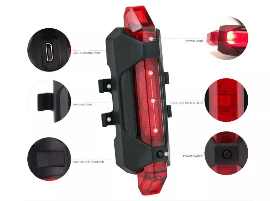 Waterproof mountain bike LED warning lights with quick-release design