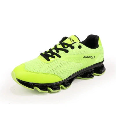 Blade Warrior Sneakers in green, white, black, and red with breathable mesh upper and rubber outsole