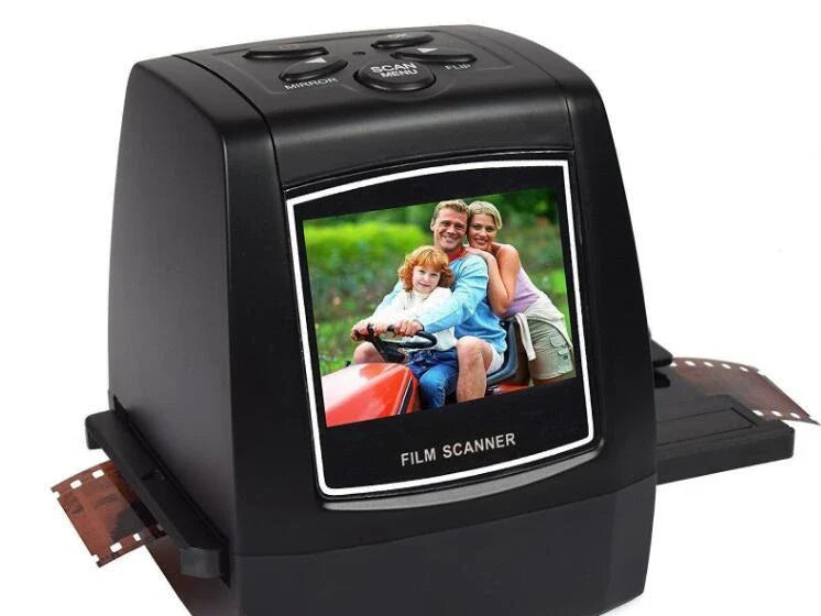 High-resolution film scanner for digitizing 35mm slides, negatives, and photos