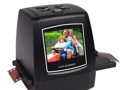 High-resolution film scanner for digitizing 35mm slides, negatives, and photos