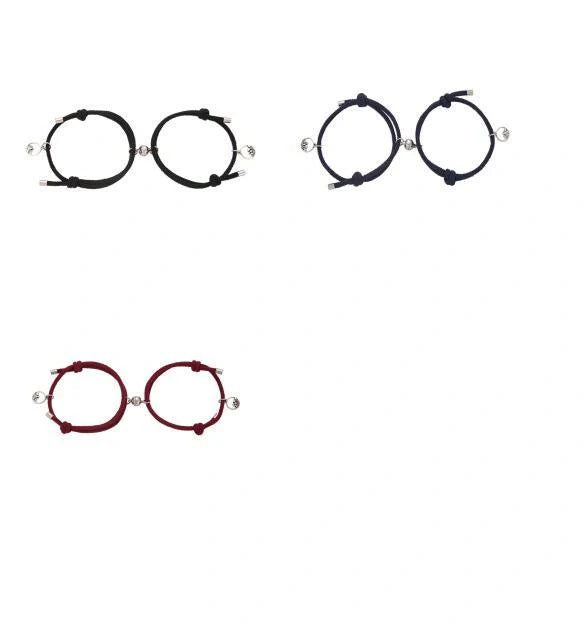 Alloy Eachother Couple Bracelet with magnetic buckle and adjustable design