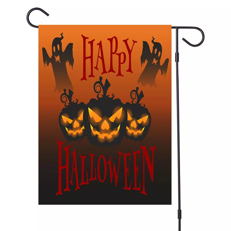 Halloween Series Garden Banner with double-sided polyester design, 32*47cm