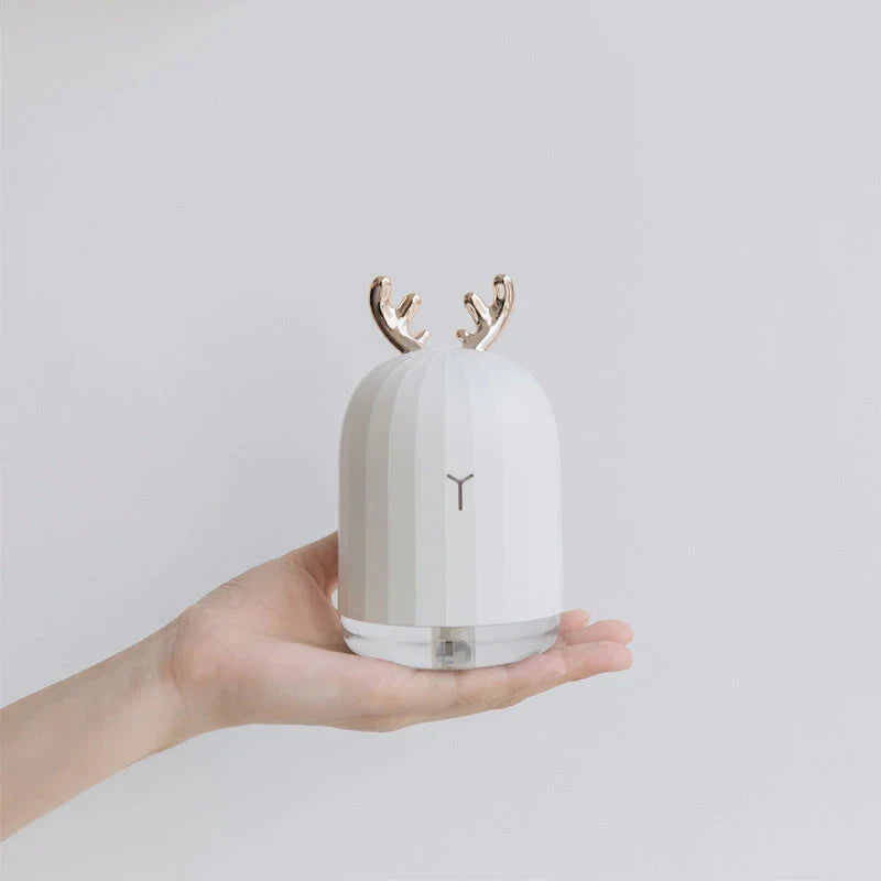 Compact deer-shaped humidifier with USB power for small spaces up to 100 square feet