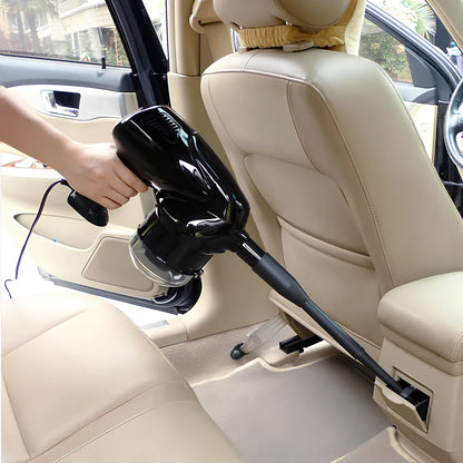 Hand-held vacuum cleaner with cigarette lighter plug for vehicle and household cleaning