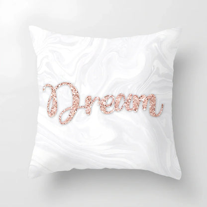 45x45cm pink sofa cushion cover with peach skin fabric texture